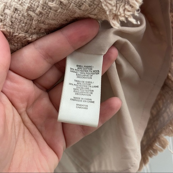 Rebecca Taylor Taupe Tweed Stud Embellished Sleeveless Peplum Top Sz 4 - Picture 7 of 8